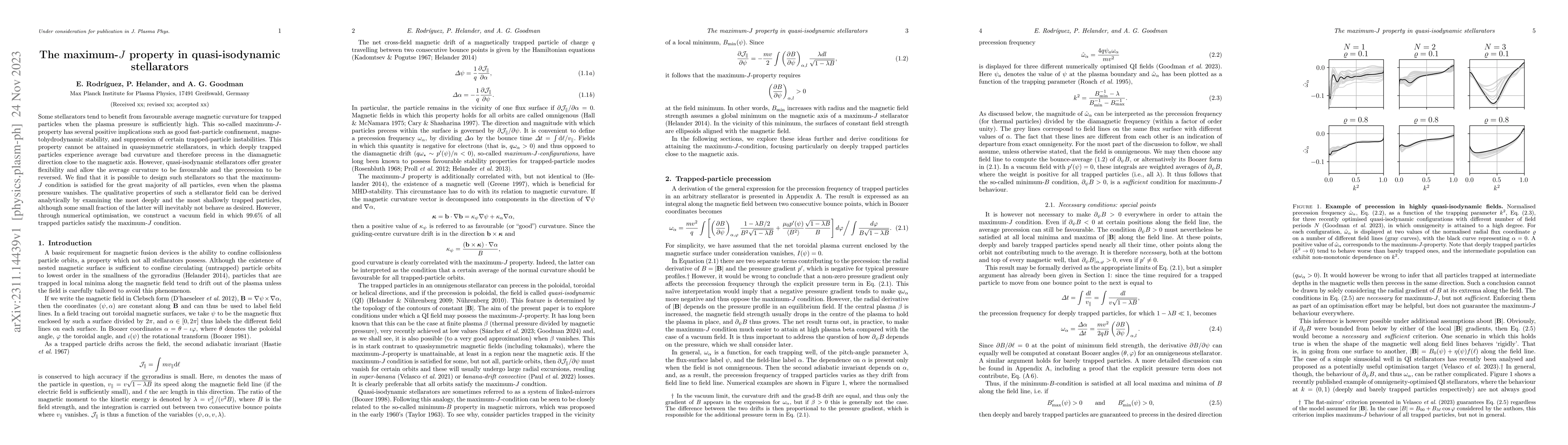 Thumbnail for The maximum-$J$ property in quasi-isodynamic stellarators