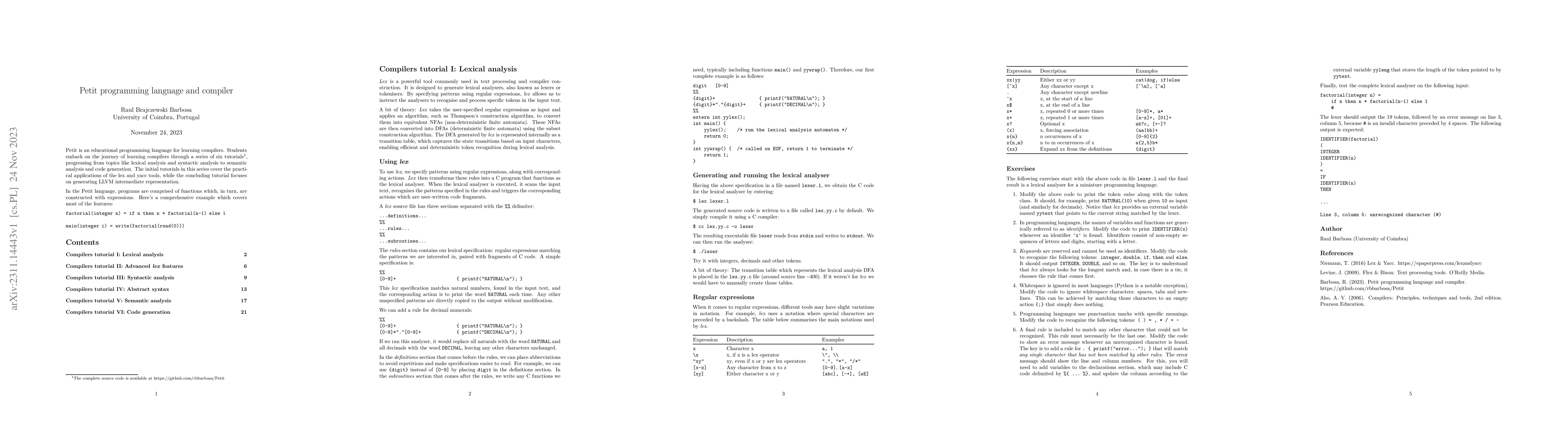Thumbnail for Petit programming language and compiler