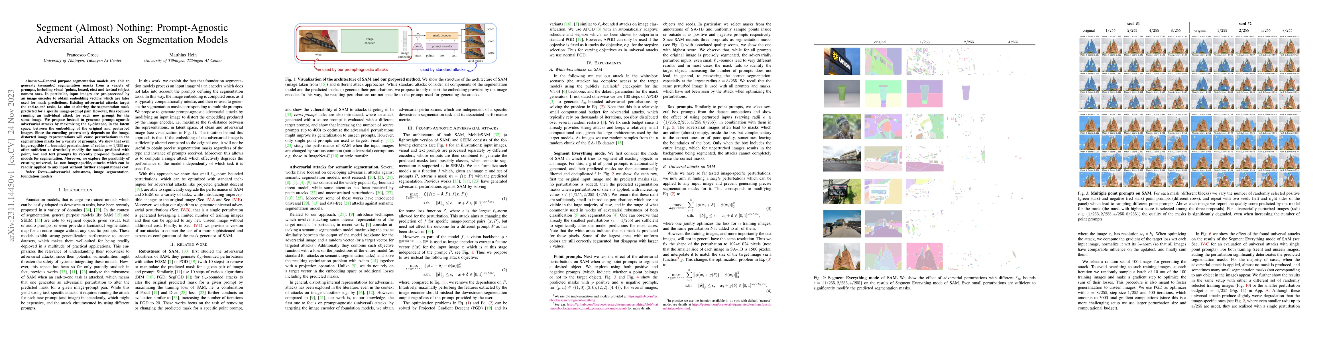 Thumbnail for Segment (Almost) Nothing: Prompt-Agnostic Adversarial Attacks on
  Segmentation Models