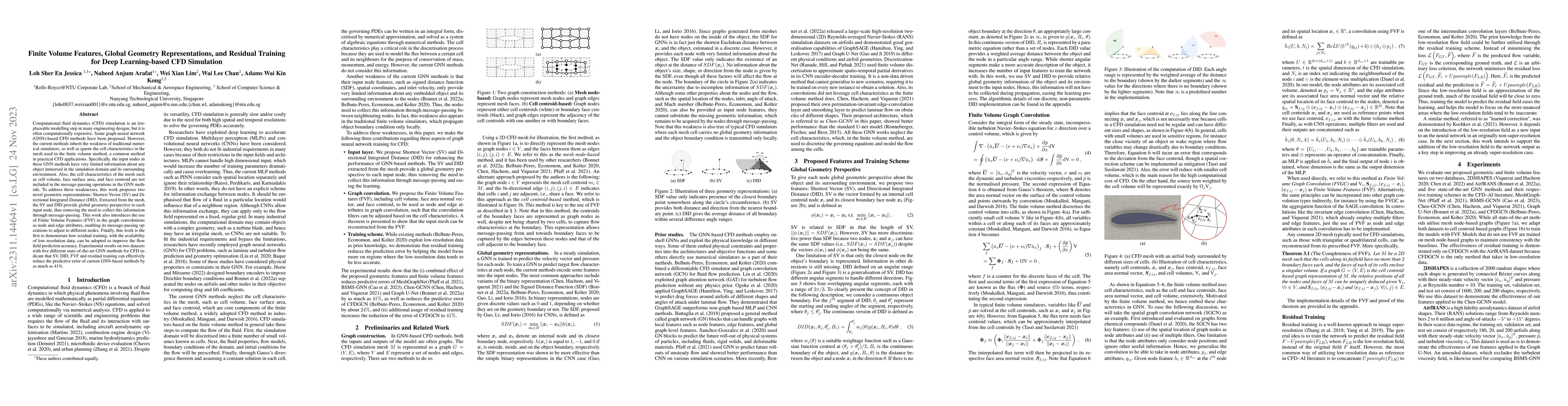Thumbnail for Finite Volume Features, Global Geometry Representations, and Residual
  Training for Deep Learning-based CFD Simulation