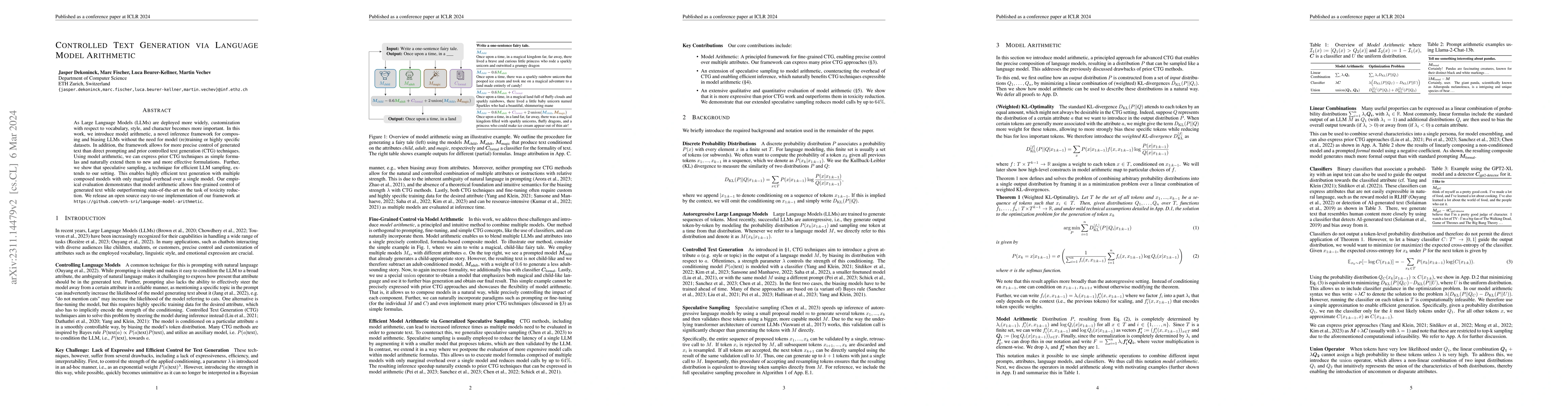 Thumbnail for Controlled Text Generation via Language Model Arithmetic