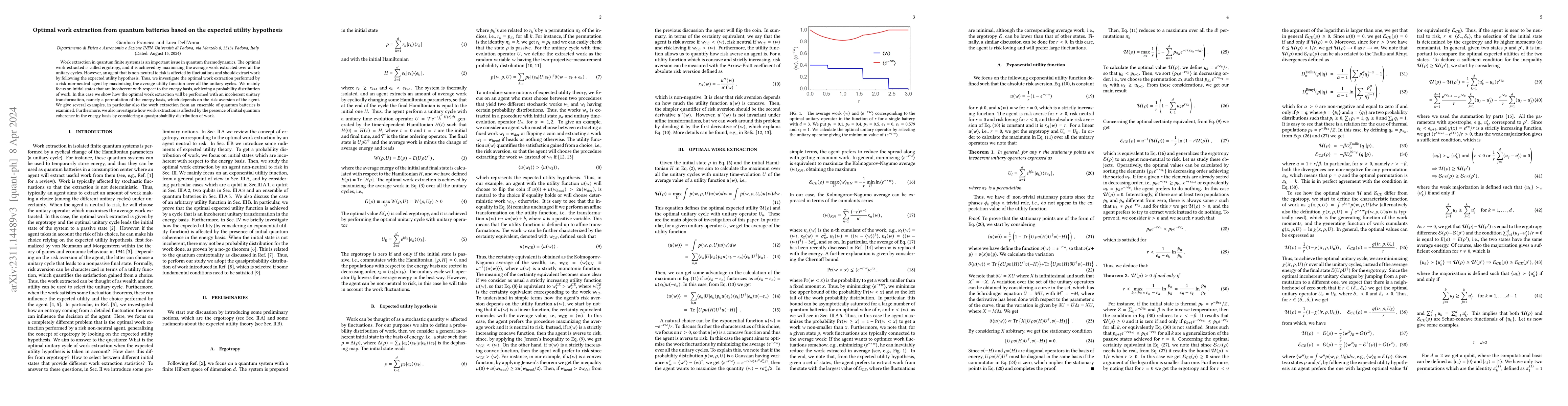 Thumbnail for Optimal work extraction from quantum batteries based on the expected
  utility hypothesis