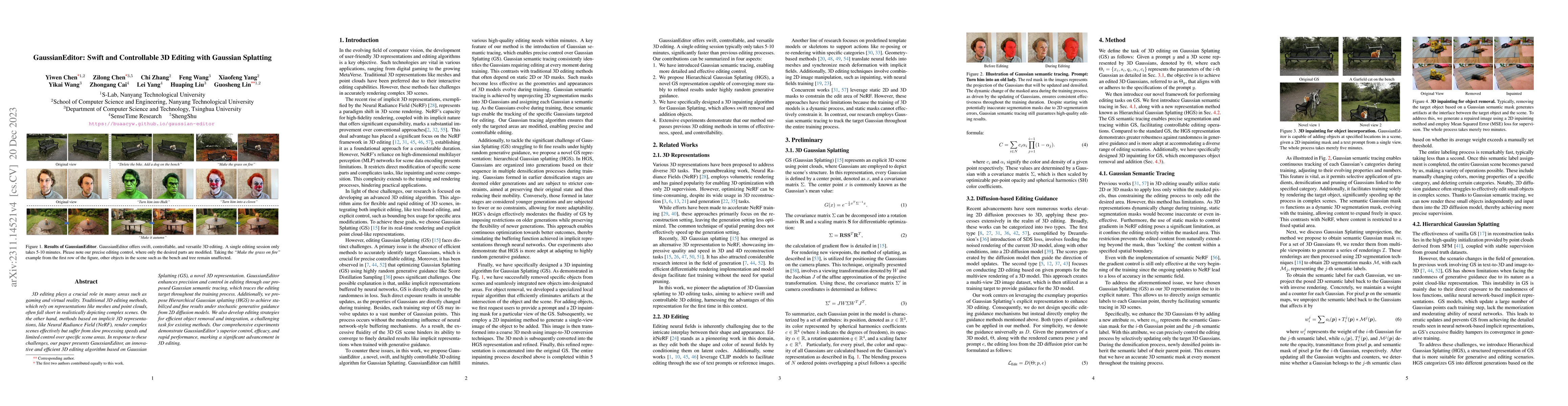 Thumbnail for GaussianEditor: Swift and Controllable 3D Editing with Gaussian
  Splatting