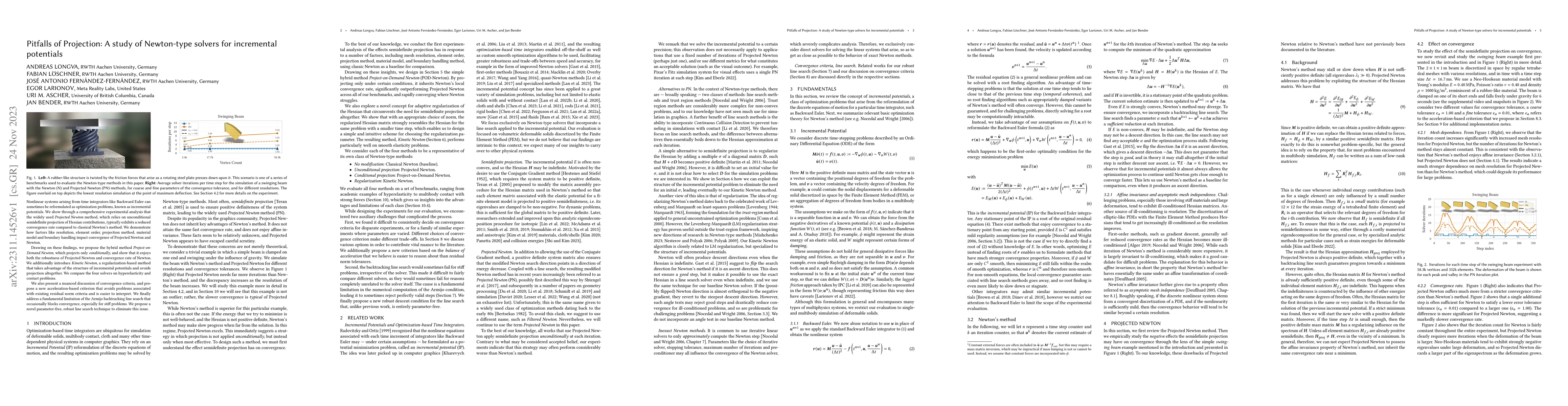 Thumbnail for Pitfalls of Projection: A study of Newton-type solvers for incremental
  potentials