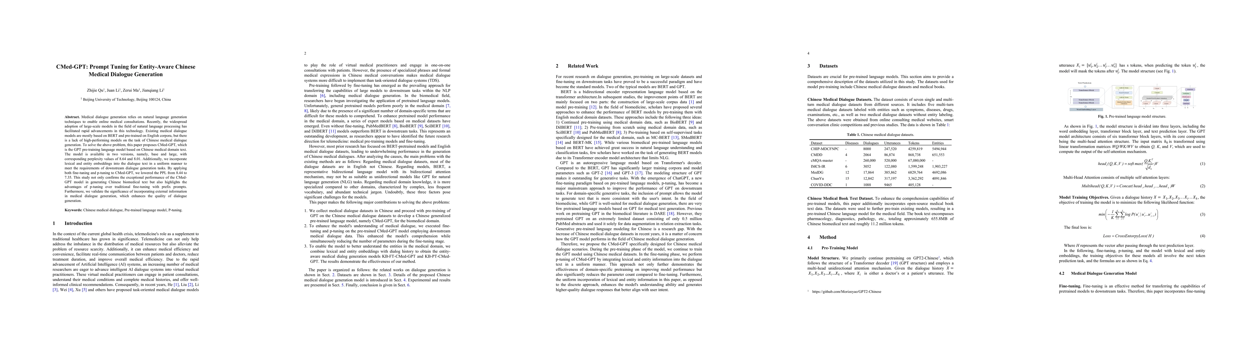Thumbnail for CMed-GPT: Prompt Tuning for Entity-Aware Chinese Medical Dialogue
  Generation