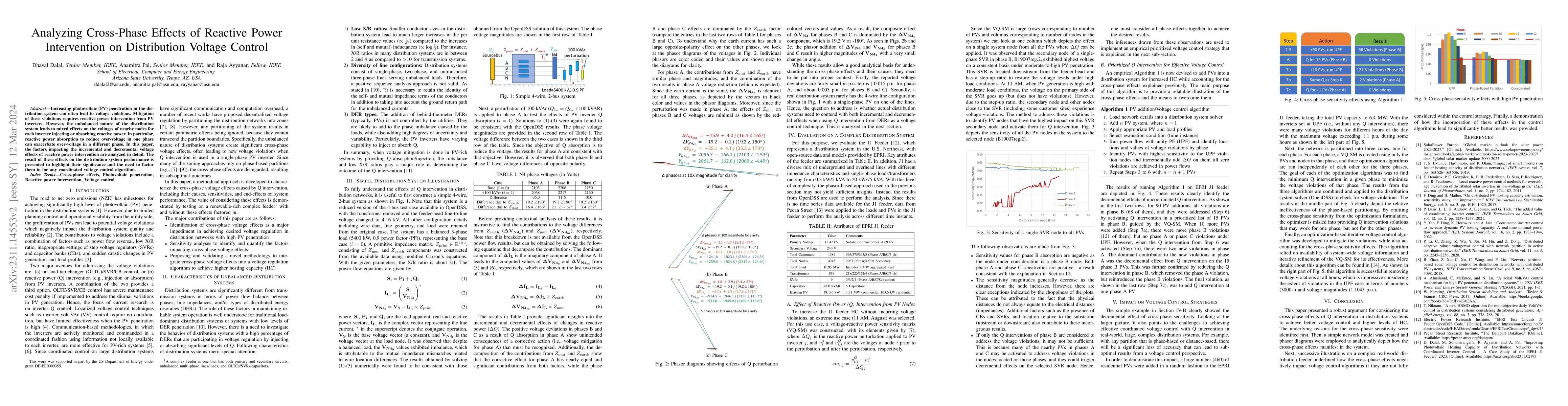 Thumbnail for Analyzing Cross-Phase Effects of Reactive Power Intervention on
  Distribution Voltage Control