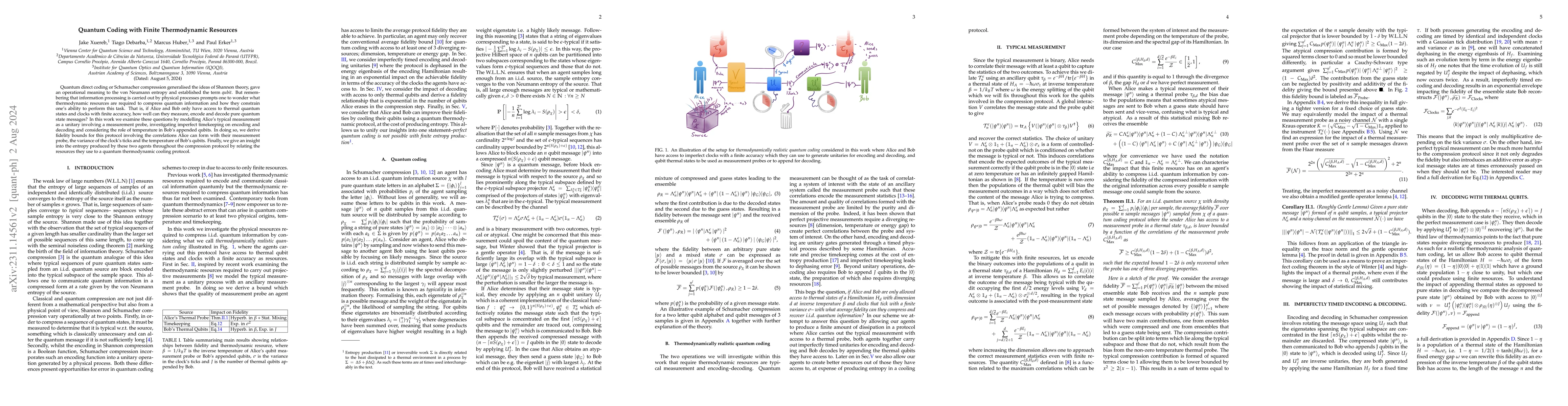 Thumbnail for Quantum Coding with Finite Thermodynamic Resources
