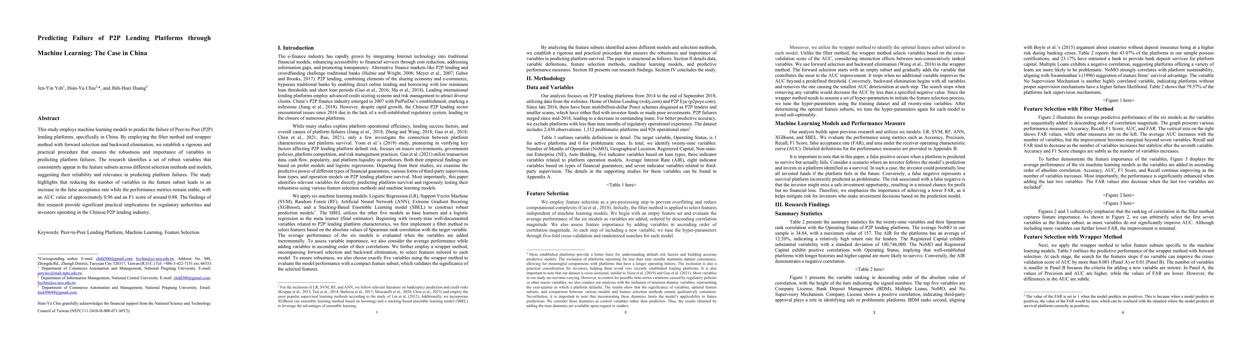 Thumbnail for Predicting Failure of P2P Lending Platforms through Machine Learning:
  The Case in China