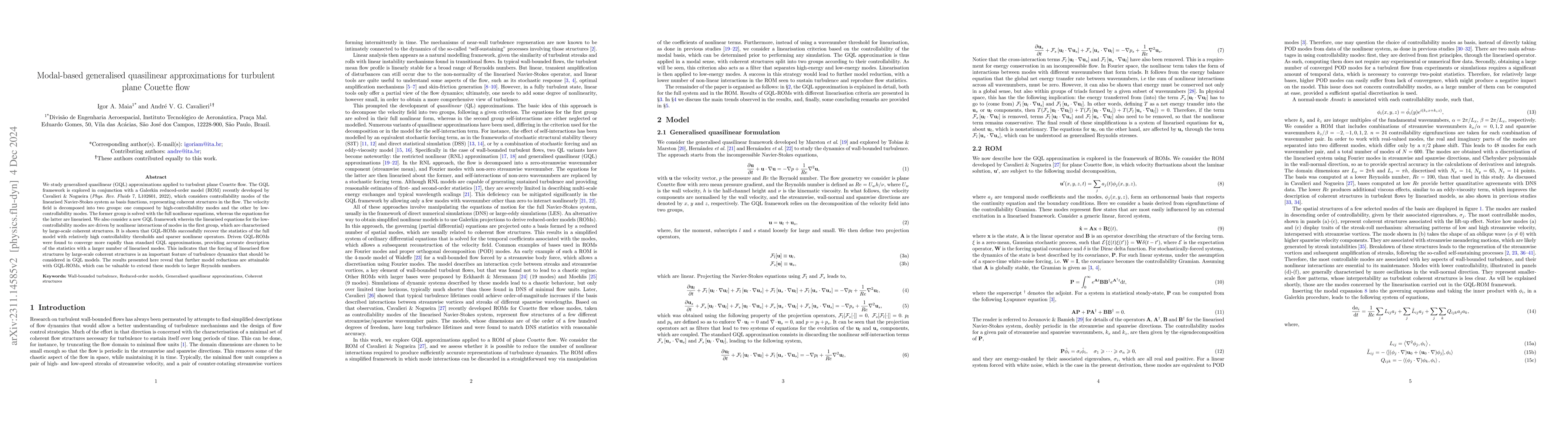 Thumbnail for Modal-based generalised quasilinear approximations for turbulent plane
  Couette flow