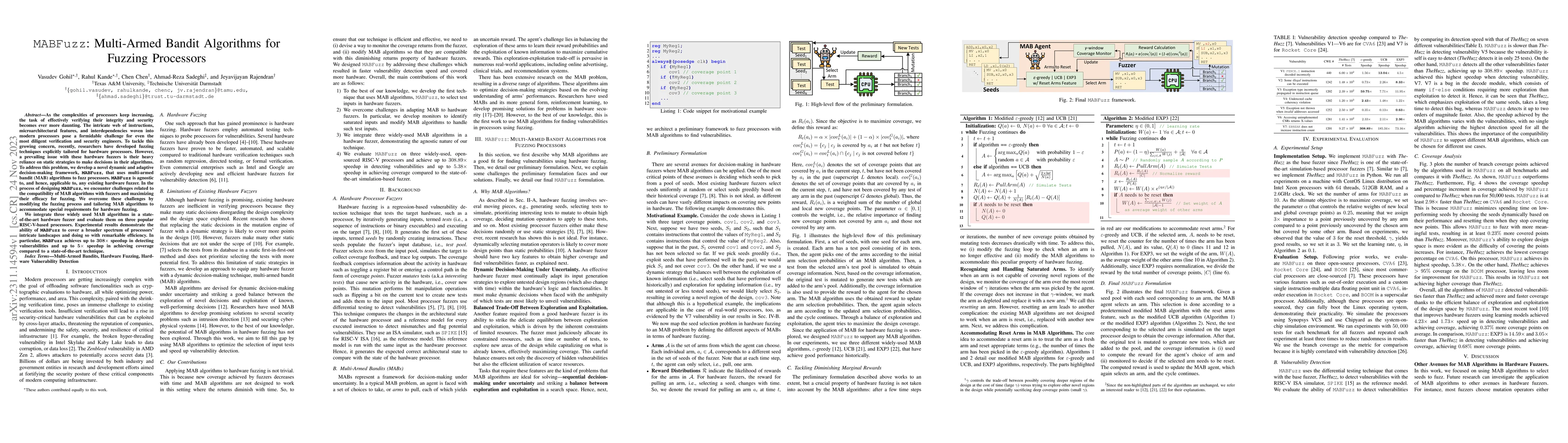 Thumbnail for MABFuzz: Multi-Armed Bandit Algorithms for Fuzzing Processors