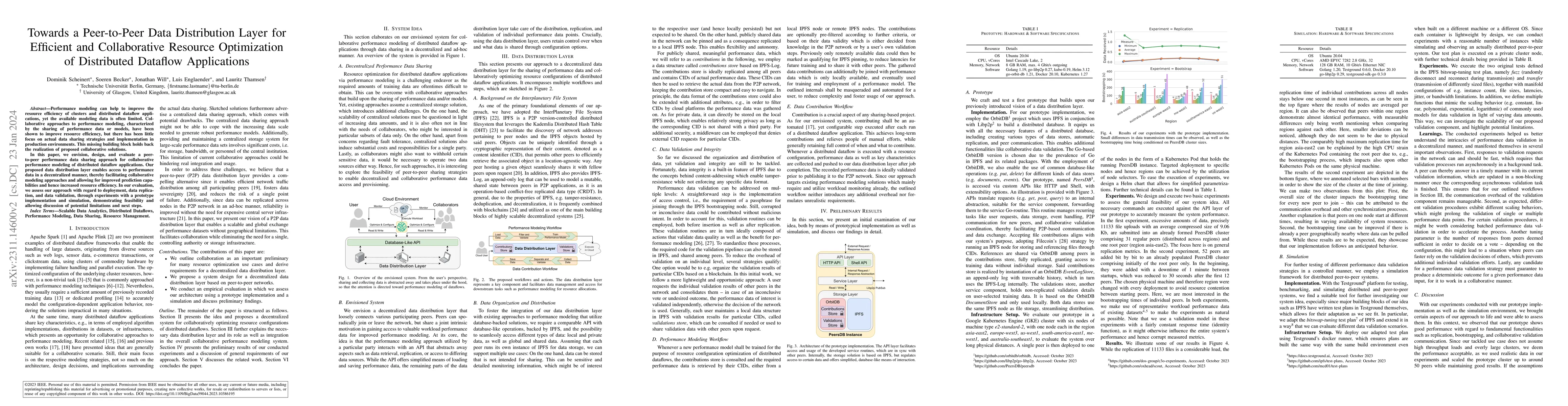 Thumbnail for Towards a Peer-to-Peer Data Distribution Layer for Efficient and
  Collaborative Resource Optimization of Distributed Dataflow Applications