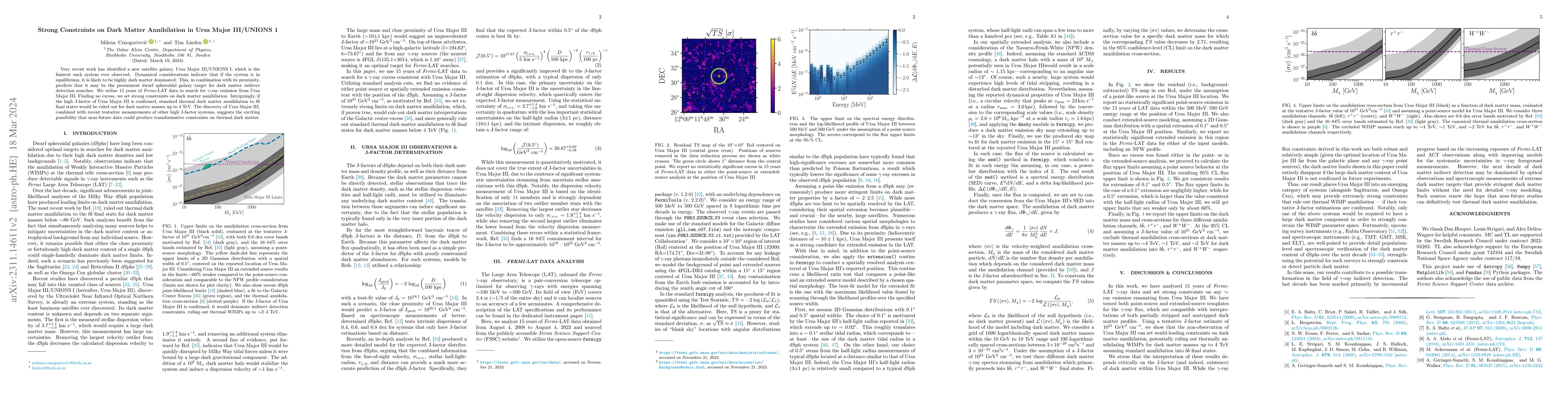Thumbnail for Strong Constraints on Dark Matter Annihilation in Ursa Major III/UNIONS
  1