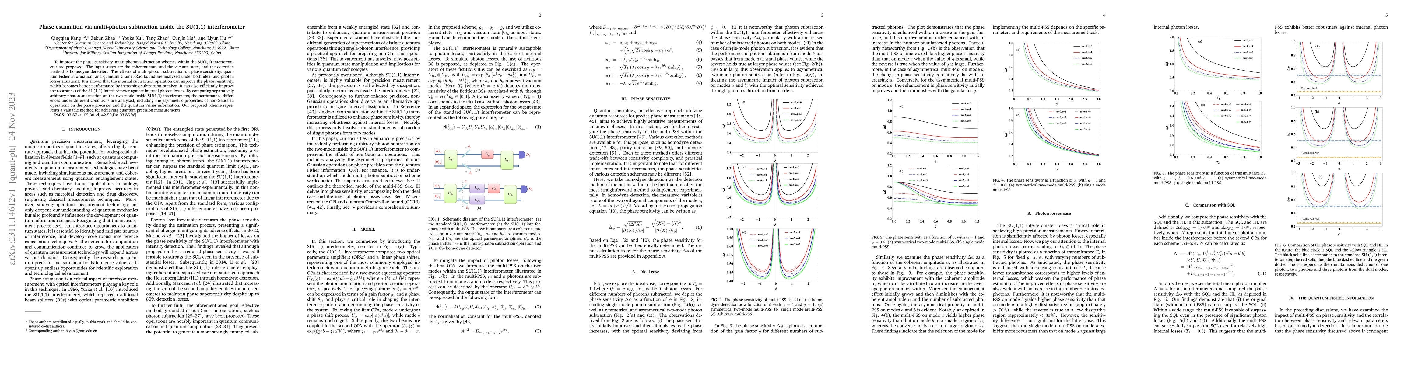 Thumbnail for Phase estimation via multi-photon subtraction inside the SU(1,1)
  interferometer