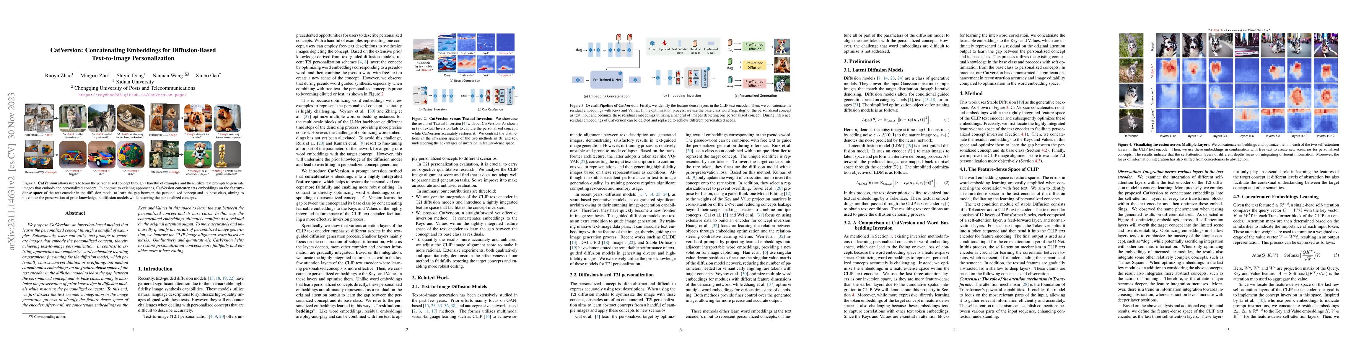 Thumbnail for CatVersion: Concatenating Embeddings for Diffusion-Based Text-to-Image
  Personalization