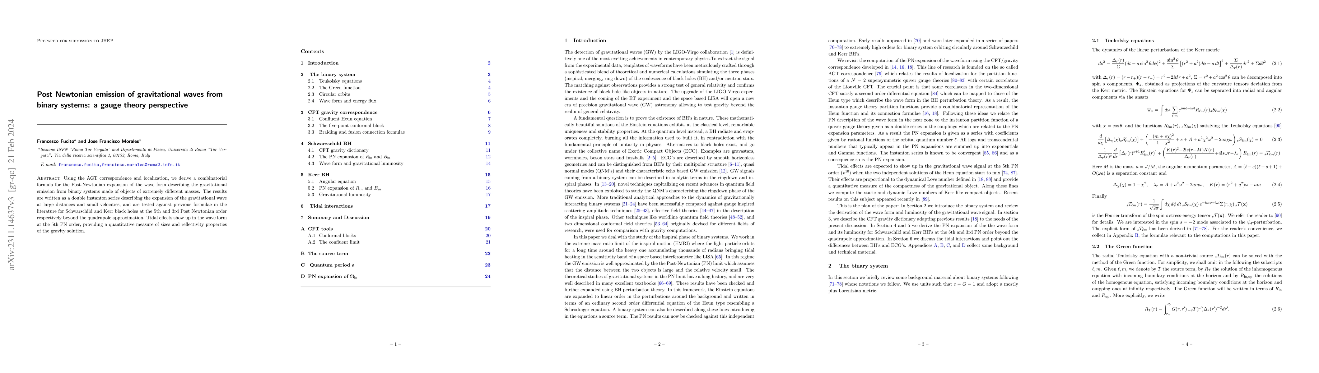 Thumbnail for Post Newtonian emission of gravitational waves from binary systems: a
  gauge theory perspective