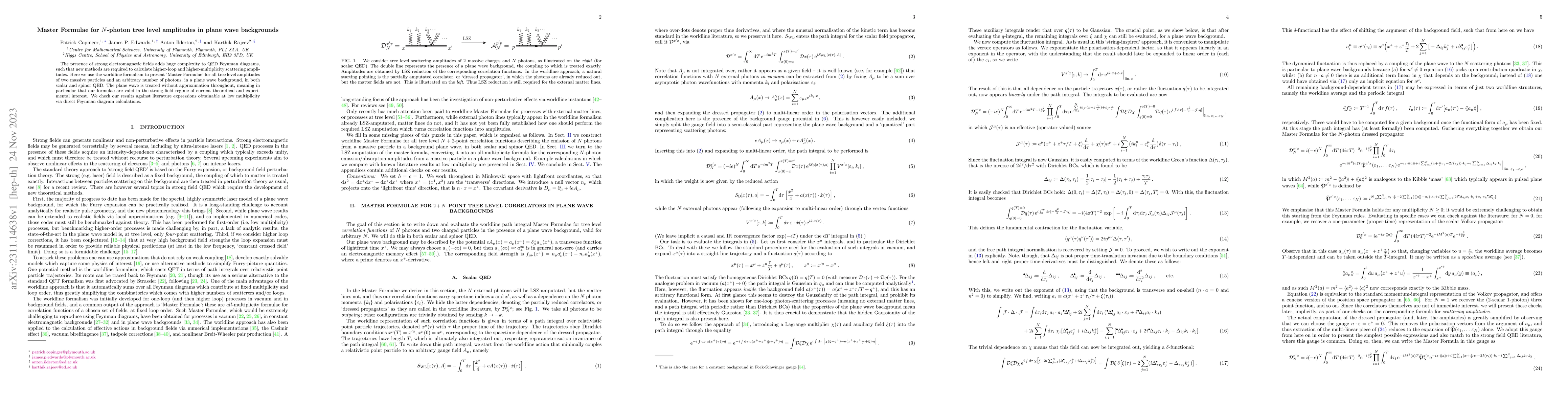 Thumbnail for Master Formulae for $N$-photon tree level amplitudes in plane wave
  backgrounds
