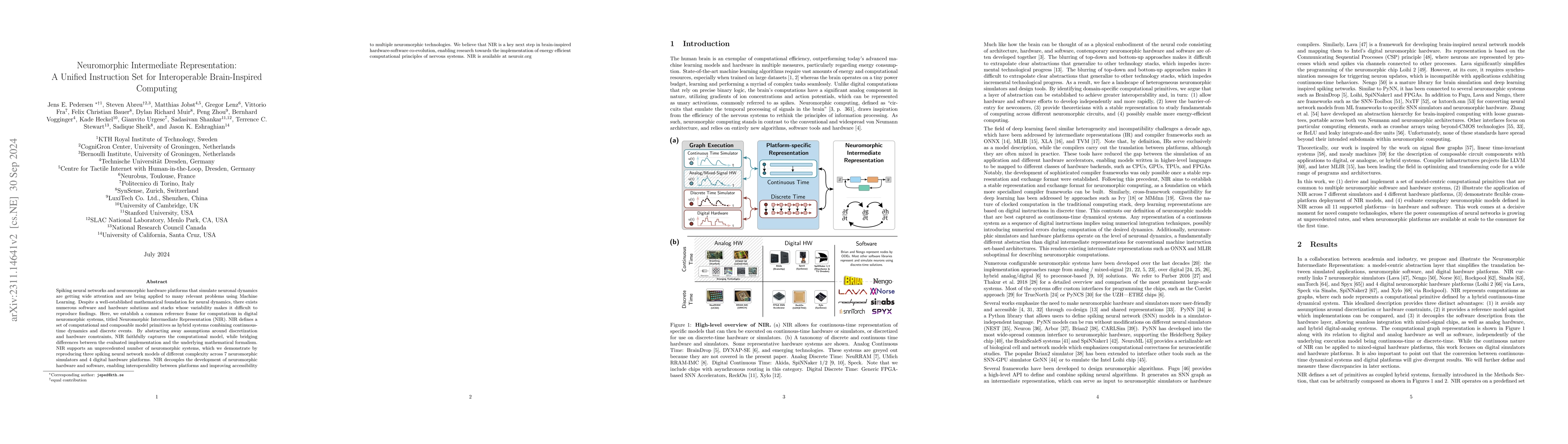 Thumbnail for Neuromorphic Intermediate Representation: A Unified Instruction Set for
  Interoperable Brain-Inspired Computing