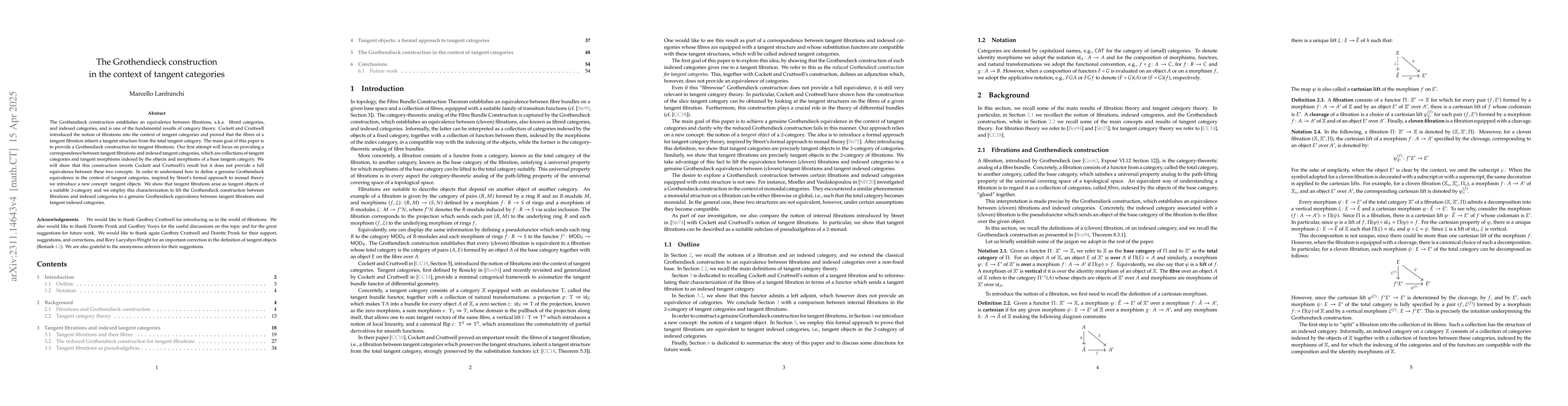 Thumbnail for The Grothendieck construction in the context of tangent categories