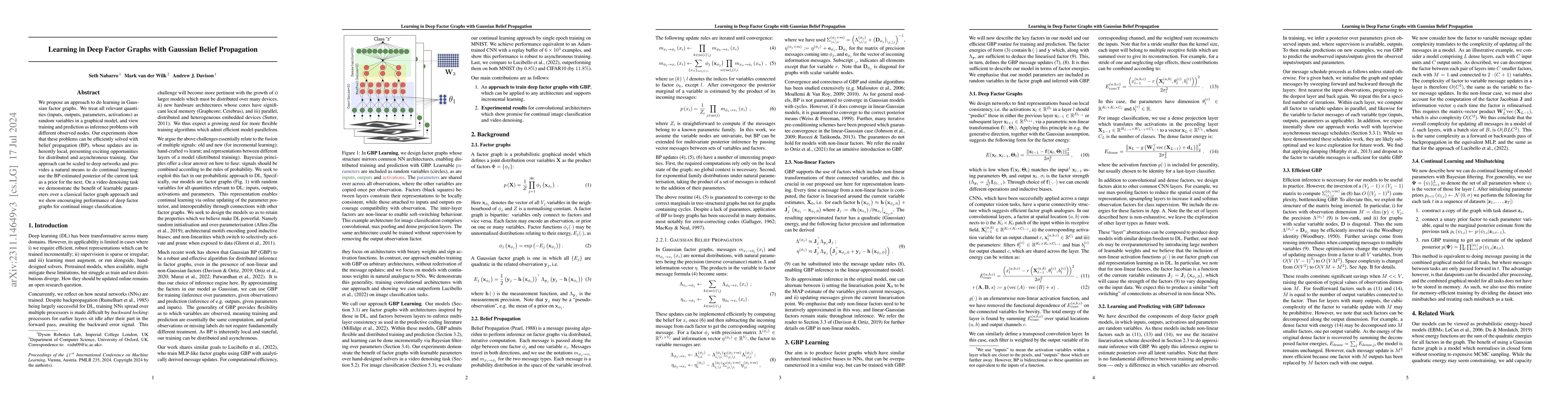 Thumbnail for Learning in Deep Factor Graphs with Gaussian Belief Propagation
