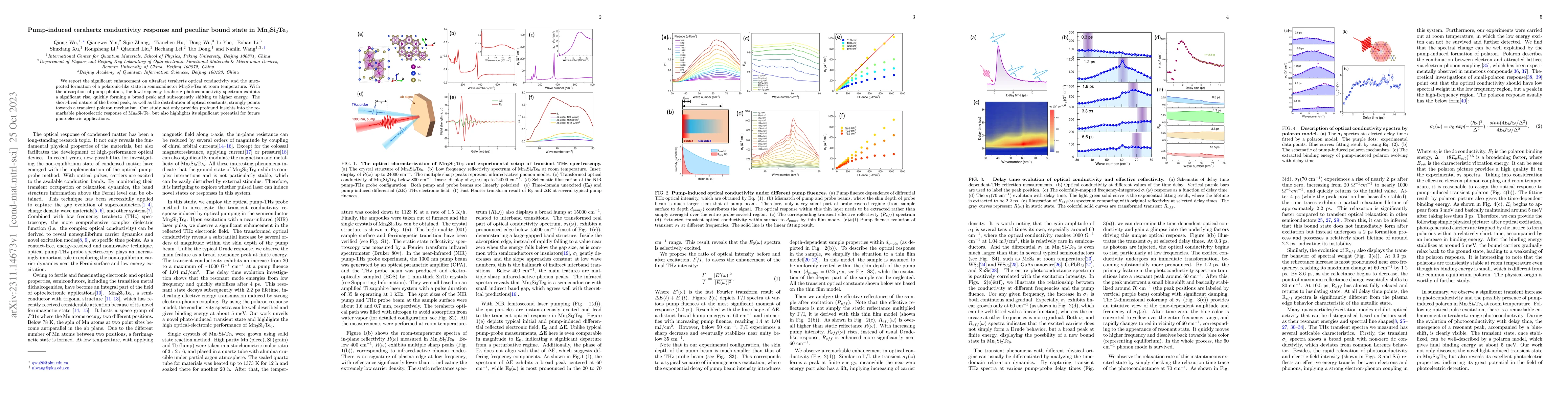 Thumbnail for Pump-induced terahertz conductivity response and peculiar bound state in
  Mn3Si2Te6