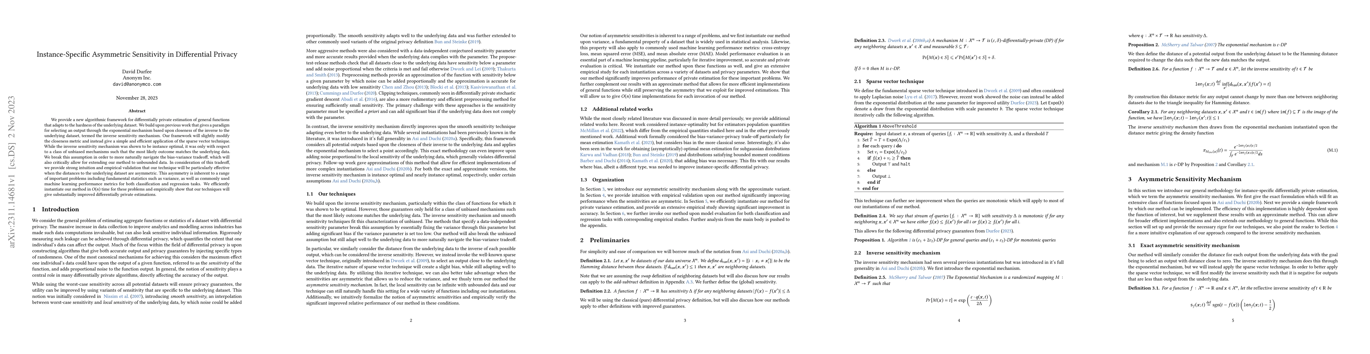 Thumbnail for Instance-Specific Asymmetric Sensitivity in Differential Privacy