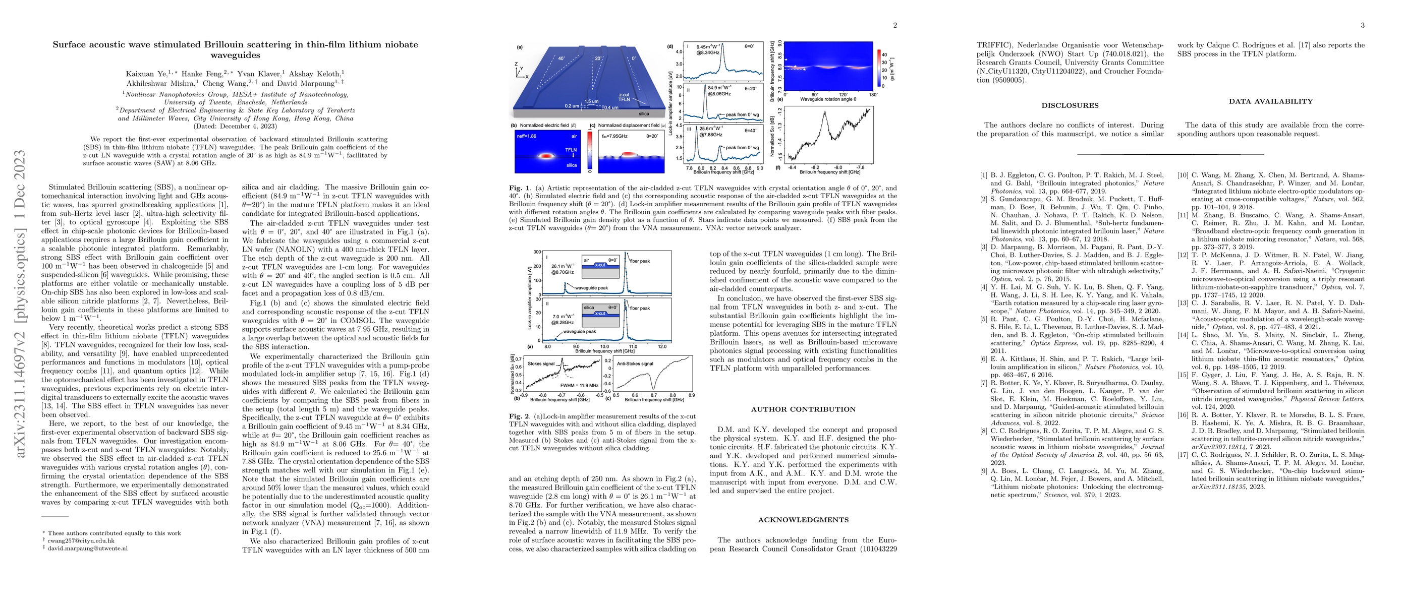 Thumbnail for Surface acoustic wave stimulated Brillouin scattering in thin-film
  lithium niobate waveguides