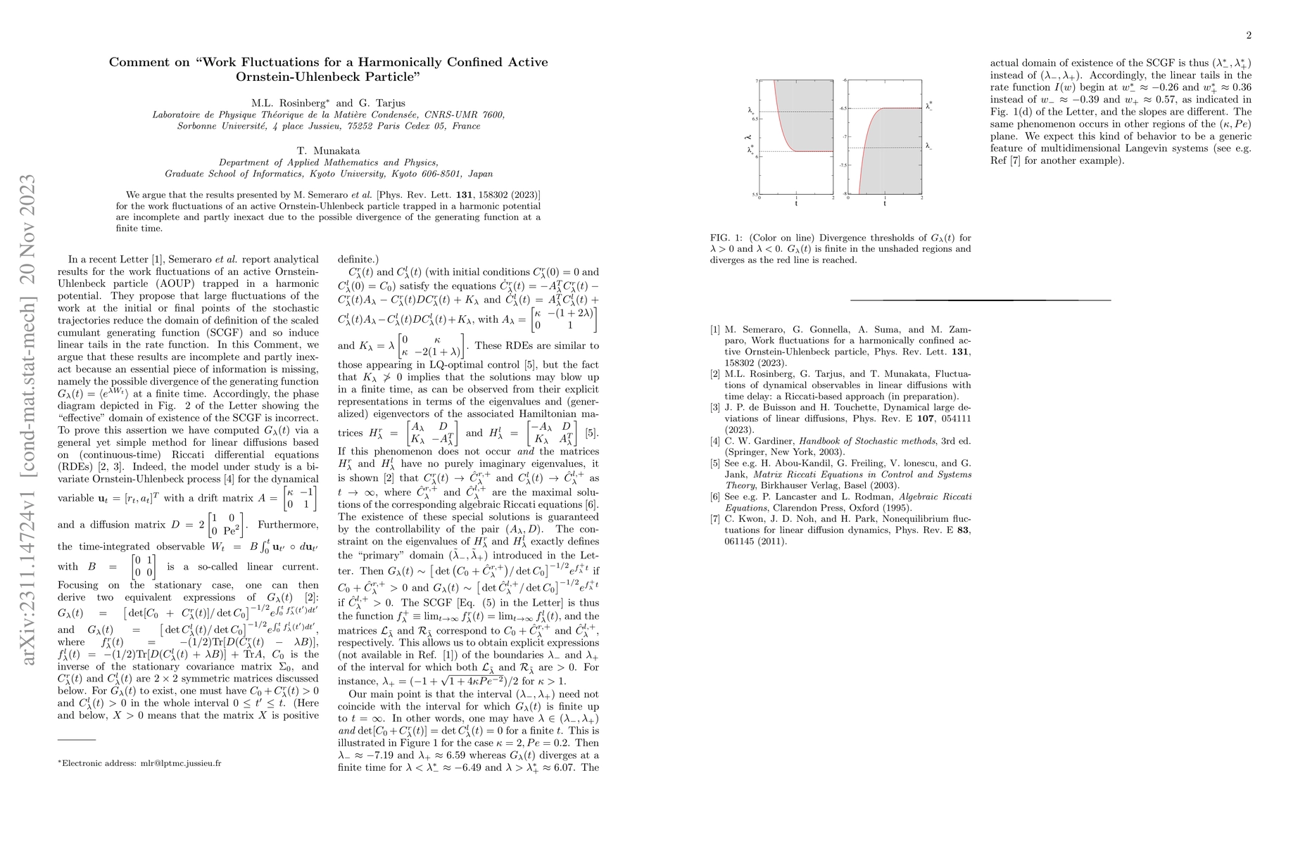 Thumbnail for Comment on "Work Fluctuations for a Harmonically Confined Active
  Ornstein-Uhlenbeck Particle"
