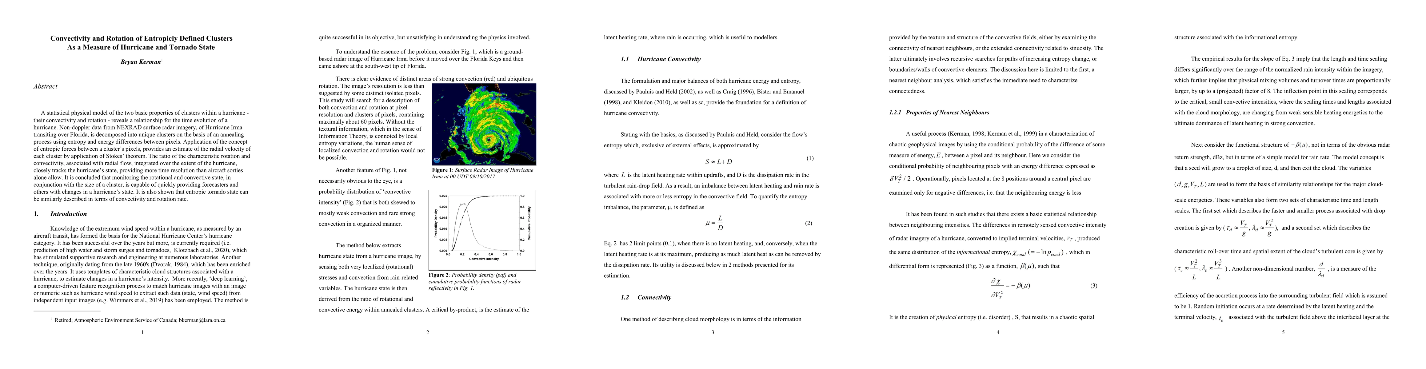 Thumbnail for Convectivity and Rotation of Entropicly Defined Clusters as a Measure of
  Hurricane and Tornado State