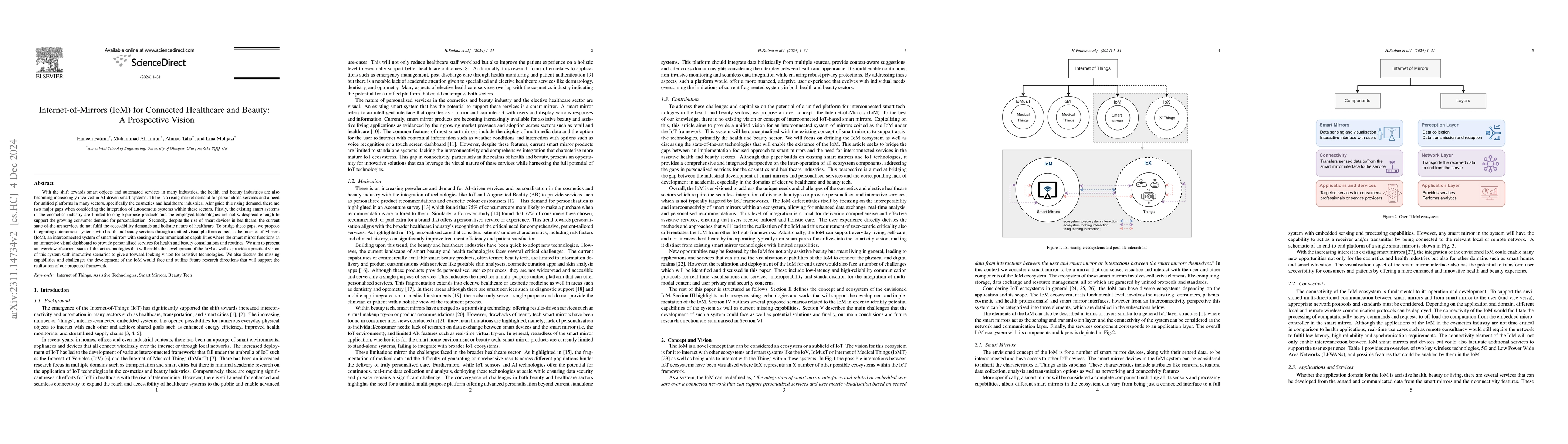 Thumbnail for Internet of Mirrors for Connected Healthcare and Beauty: A Prospective
  Vision