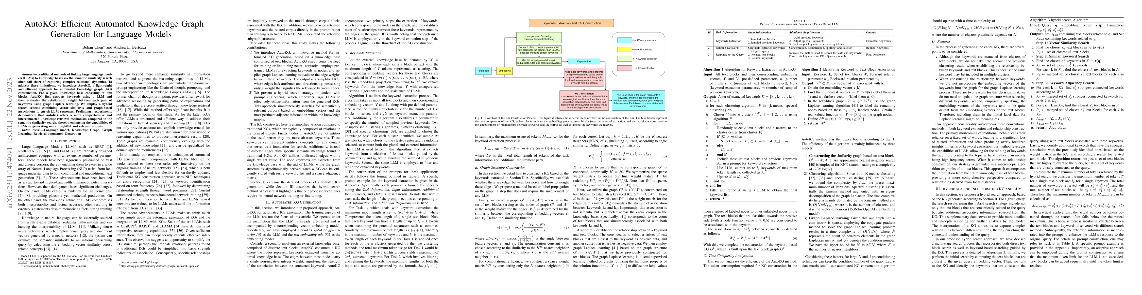 Thumbnail for AutoKG: Efficient Automated Knowledge Graph Generation for Language
  Models