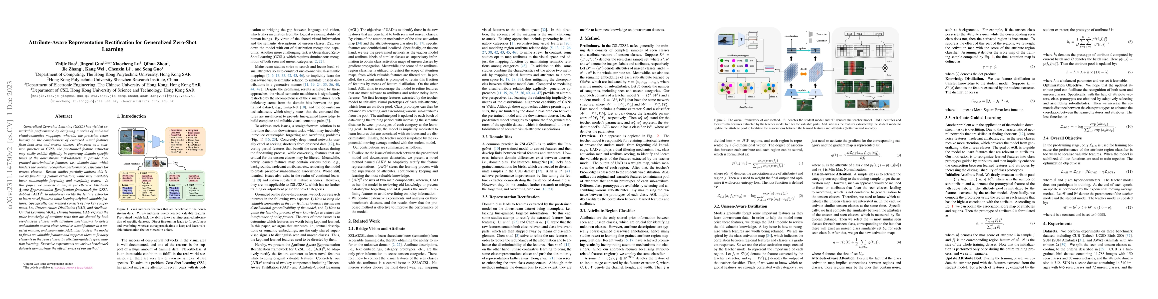 Thumbnail for Attribute-Aware Representation Rectification for Generalized Zero-Shot
  Learning