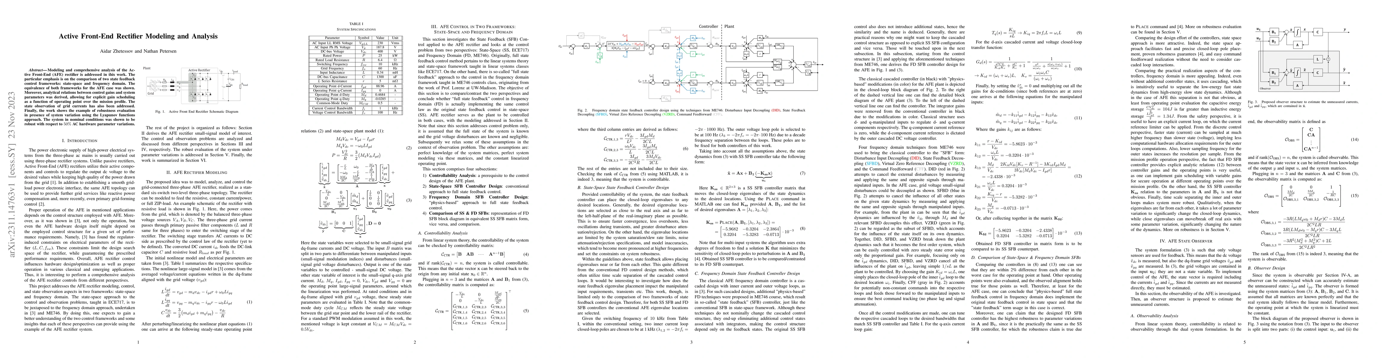 Thumbnail for Active Front-End Rectifier Modeling and Analysis