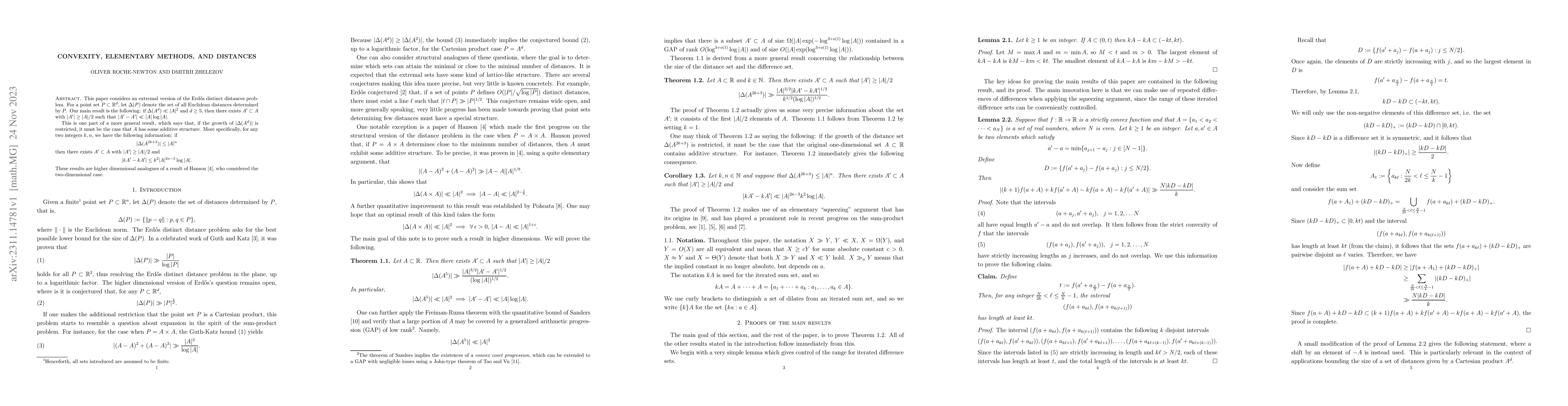 Thumbnail for Convexity, Elementary Methods, and Distances