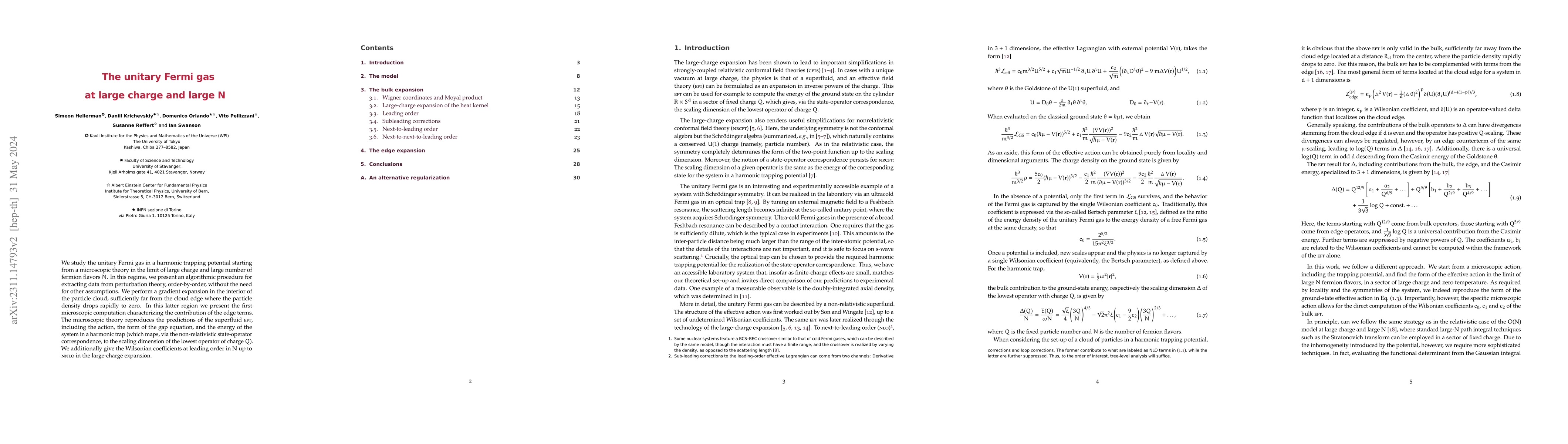Thumbnail for The unitary Fermi gas at large charge and large N