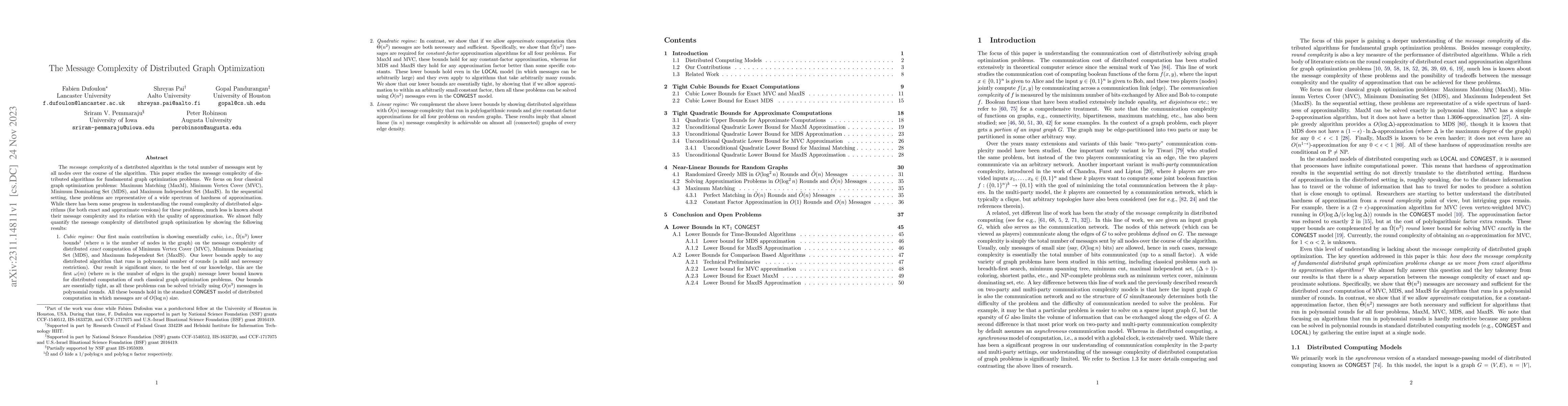Thumbnail for The Message Complexity of Distributed Graph Optimization