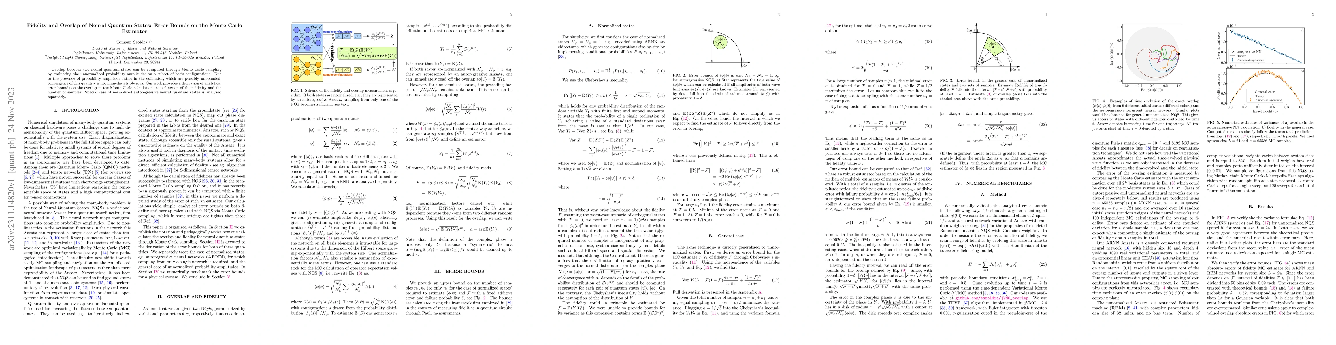 Thumbnail for Fidelity and Overlap of Neural Quantum States: Error Bounds on the Monte
  Carlo Estimator