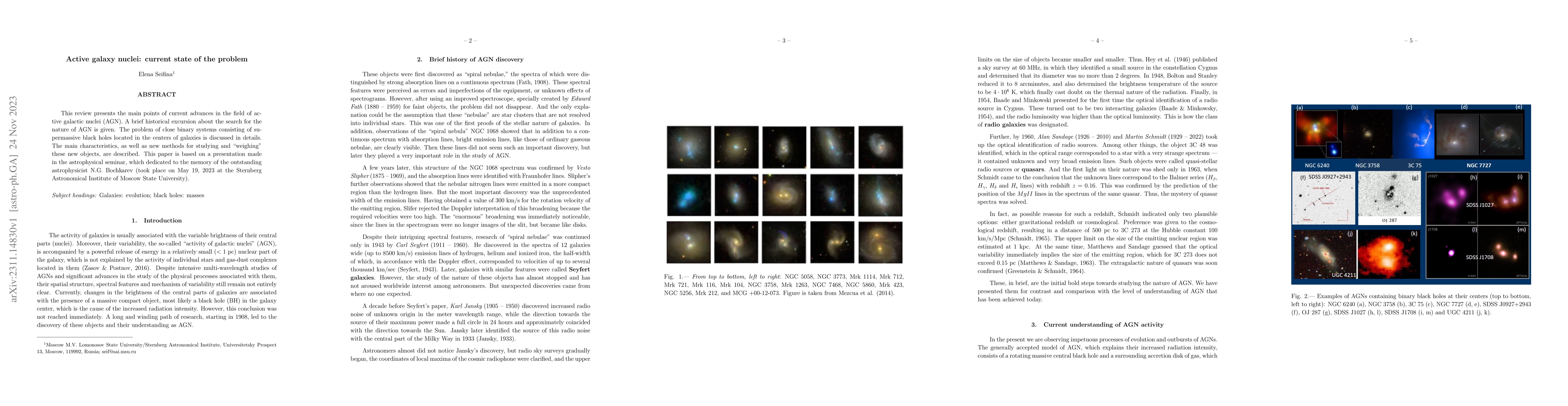 Thumbnail for Active galaxy nuclei: current state of the problem