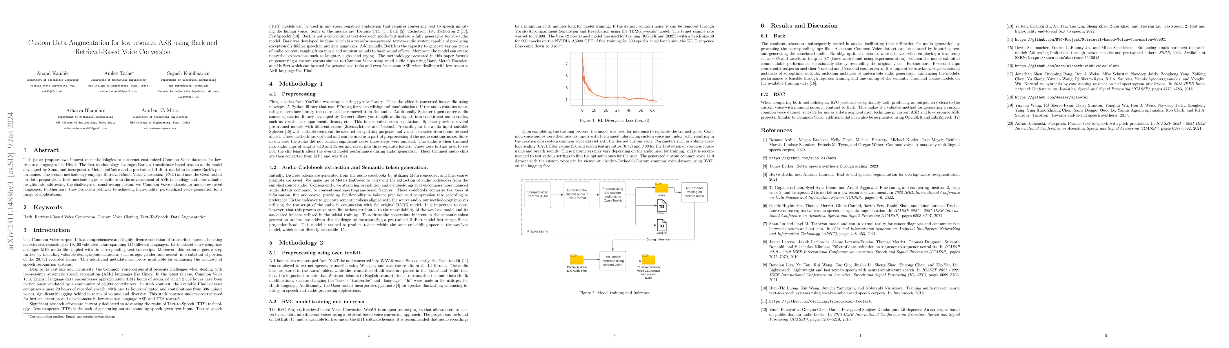 Thumbnail for Custom Data Augmentation for low resource ASR using Bark and
  Retrieval-Based Voice Conversion