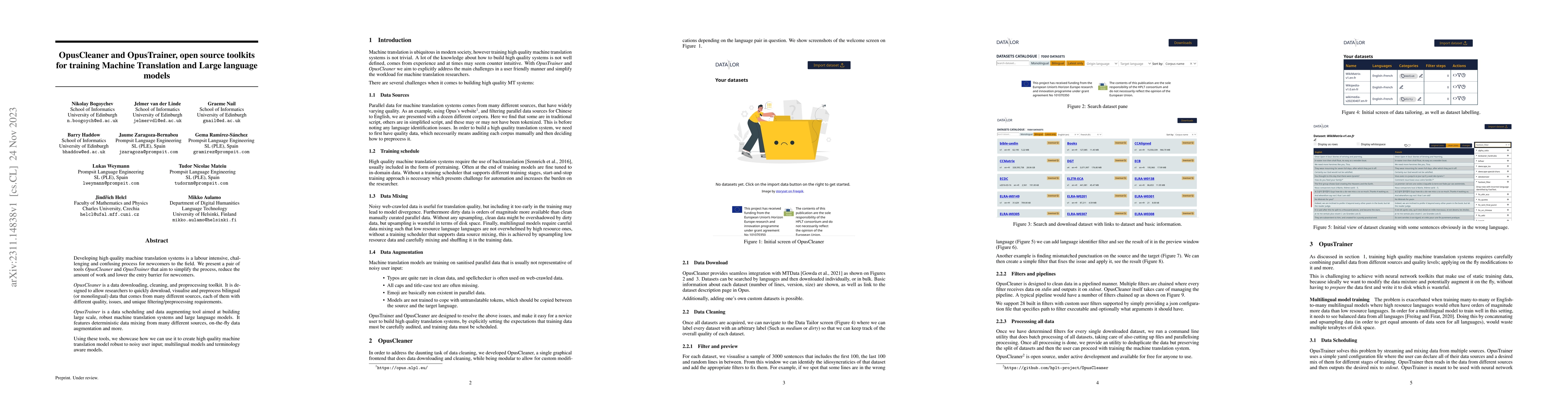Thumbnail for OpusCleaner and OpusTrainer, open source toolkits for training Machine
  Translation and Large language models