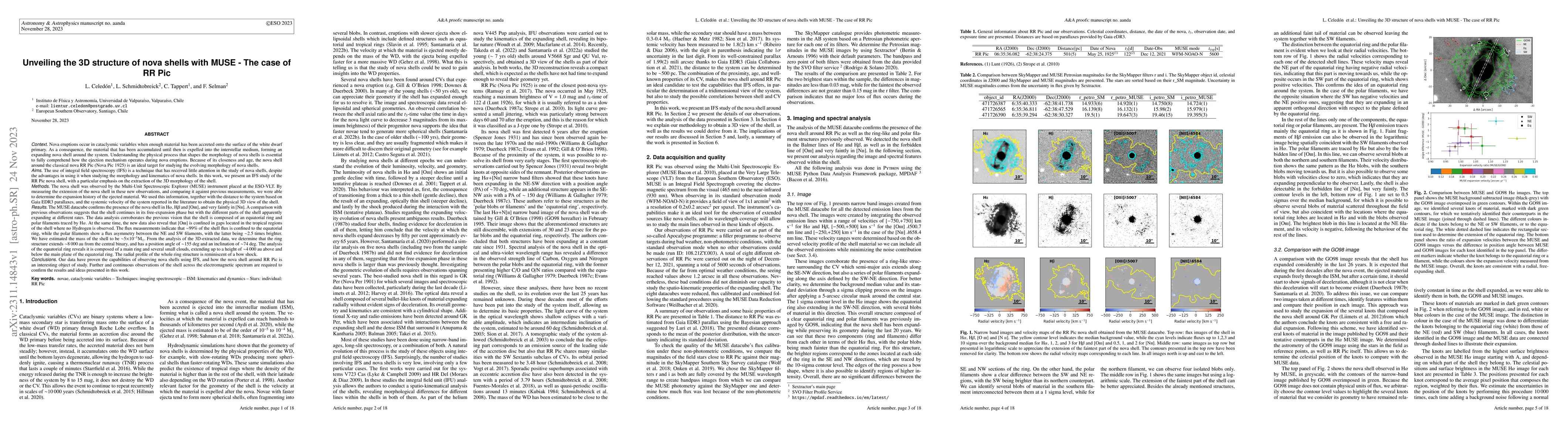 Thumbnail for Unveiling the 3D structure of nova shells with MUSE -- The case of RR
  Pic