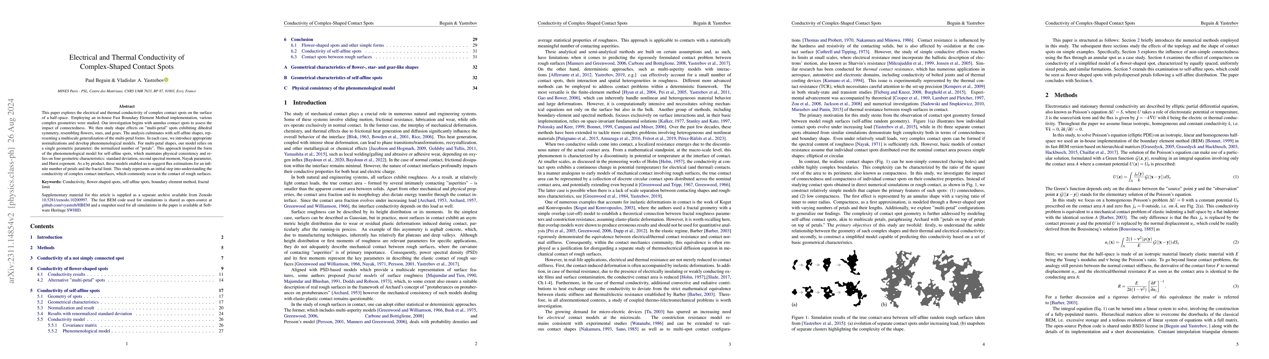 Thumbnail for Electrical and Thermal Conductivity of Complex-Shaped Contact Spots