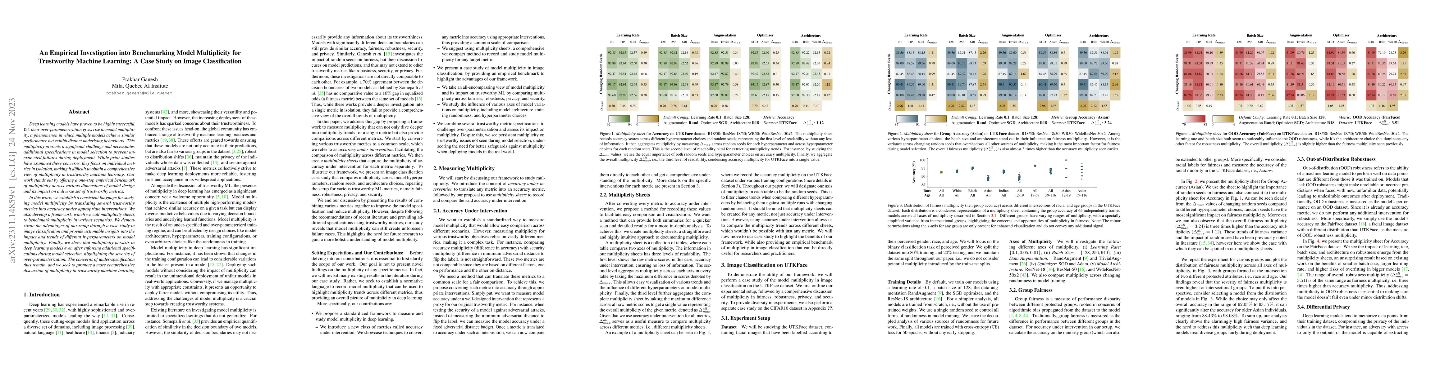 Thumbnail for An Empirical Investigation into Benchmarking Model Multiplicity for
  Trustworthy Machine Learning: A Case Study on Image Classification