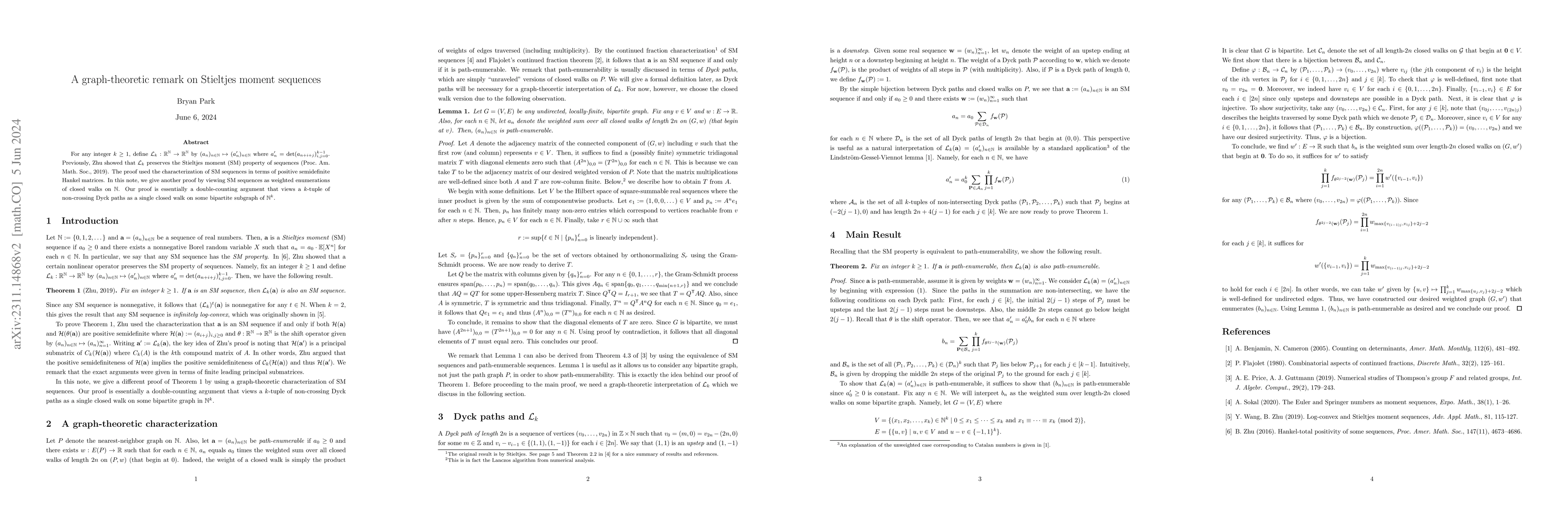 Thumbnail for A graph-theoretic remark on Stieltjes moment sequences