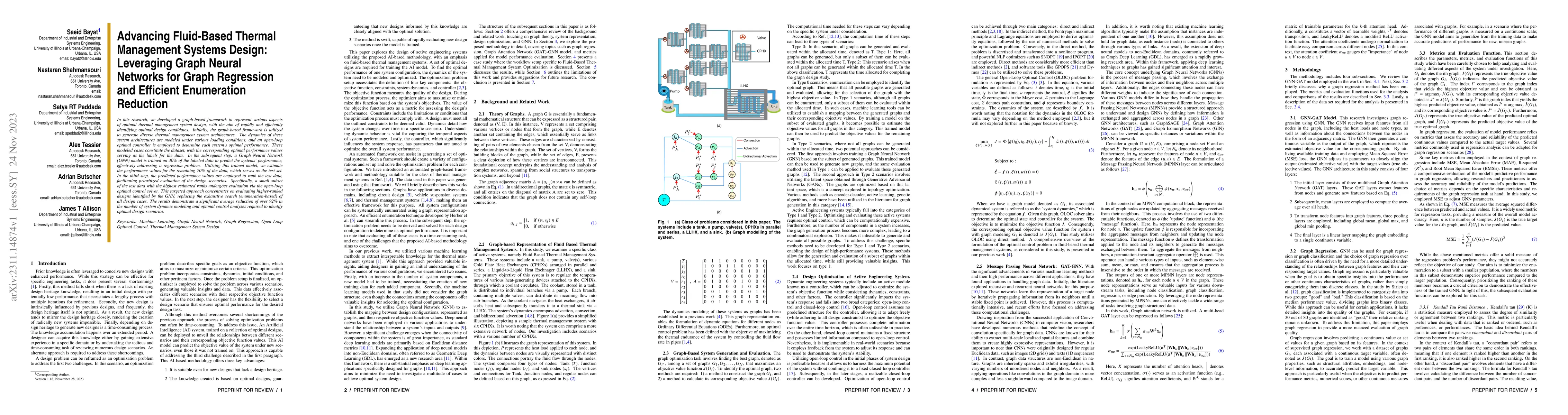 Thumbnail for Advancing Fluid-Based Thermal Management Systems Design: Leveraging
  Graph Neural Networks for Graph Regression and Efficient Enumeration
  Reduction