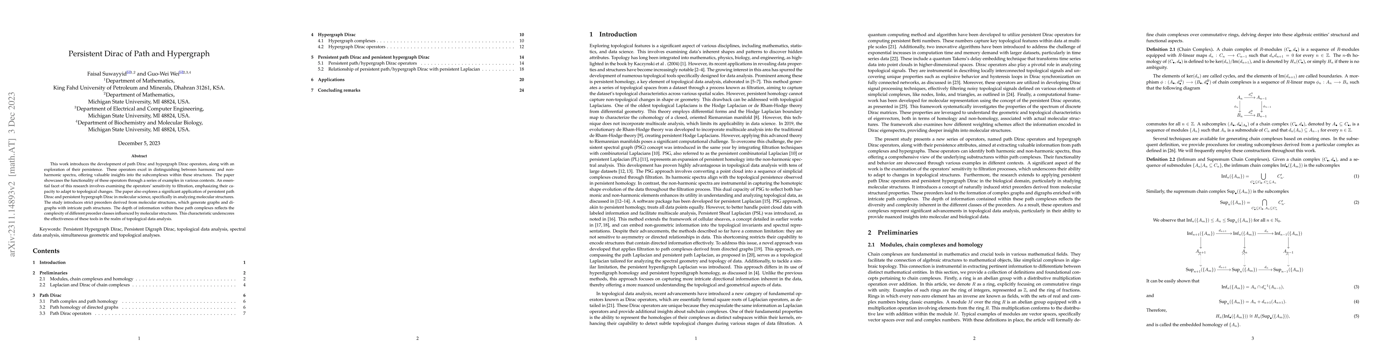 Thumbnail for Persistent Dirac of Path and Hypergraph