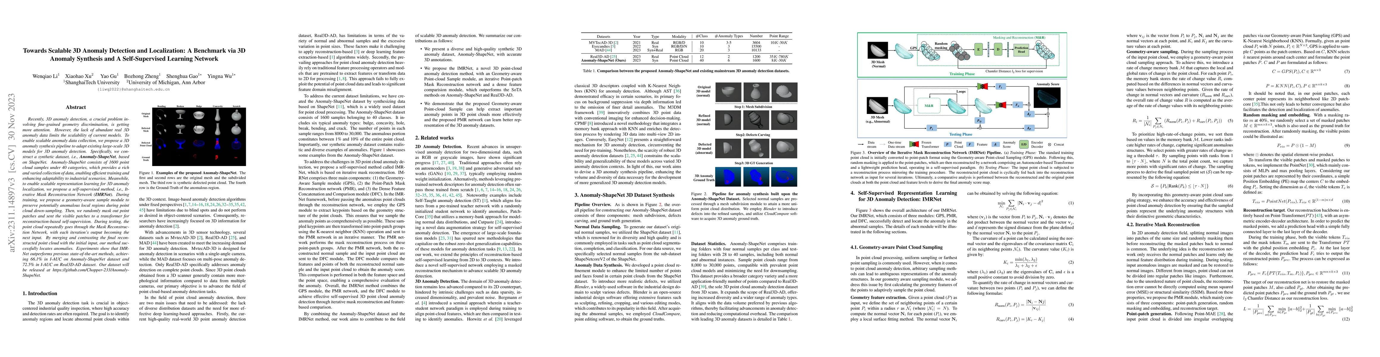 Thumbnail for Towards Scalable 3D Anomaly Detection and Localization: A Benchmark via
  3D Anomaly Synthesis and A Self-Supervised Learning Network