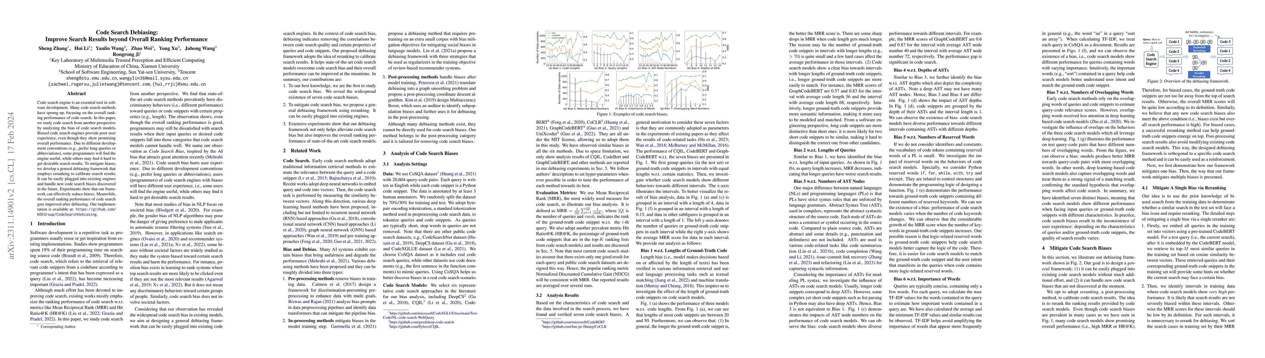 Thumbnail for Code Search Debiasing:Improve Search Results beyond Overall Ranking
  Performance