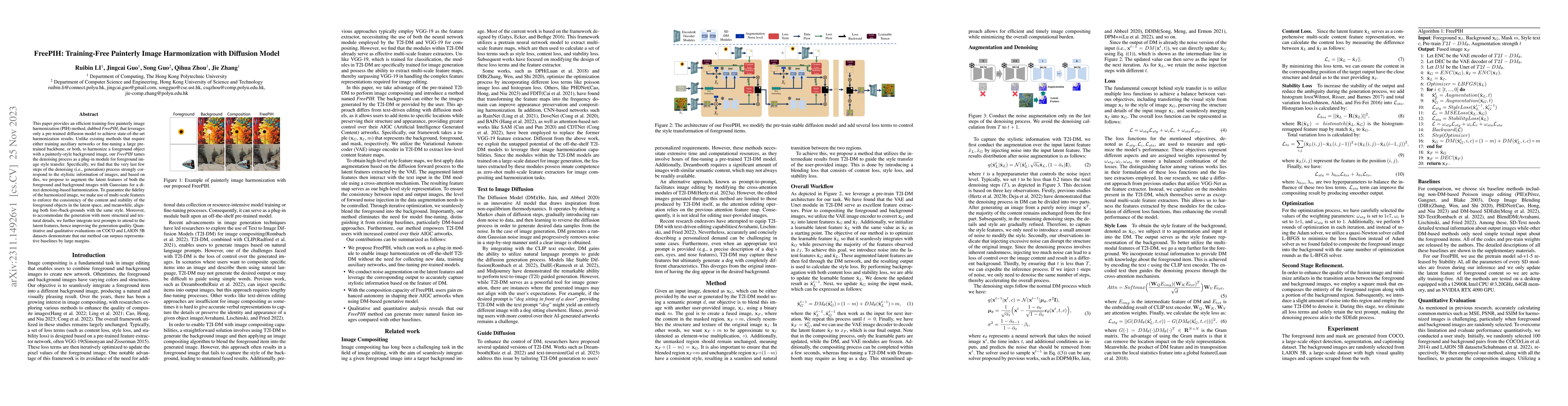 Thumbnail for FreePIH: Training-Free Painterly Image Harmonization with Diffusion
  Model