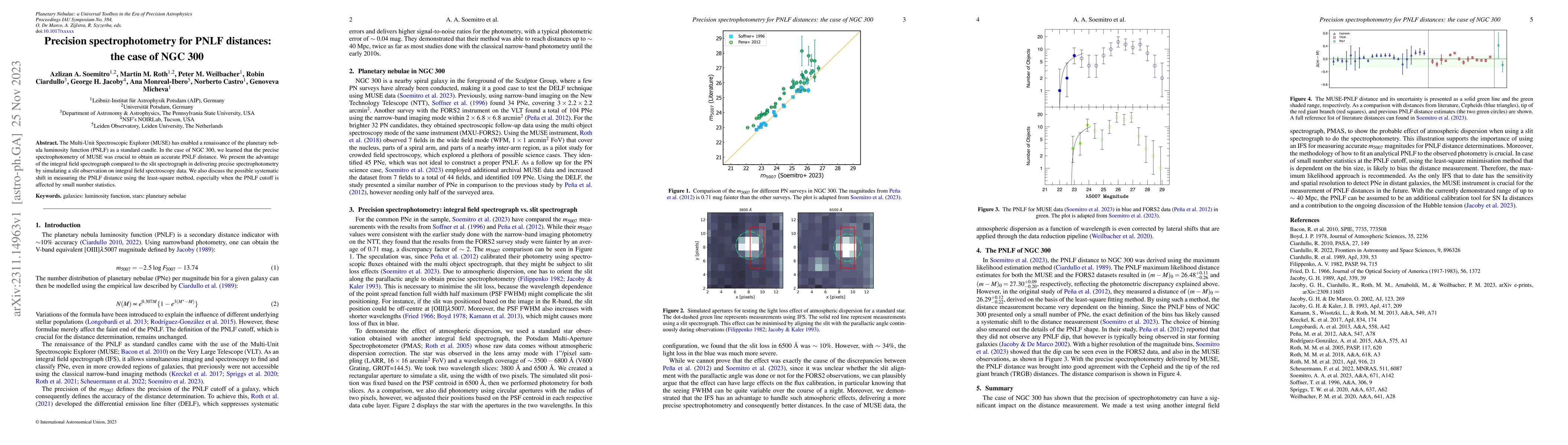 Thumbnail for Precision spectrophotometry for PNLF distances: the case of NGC 300