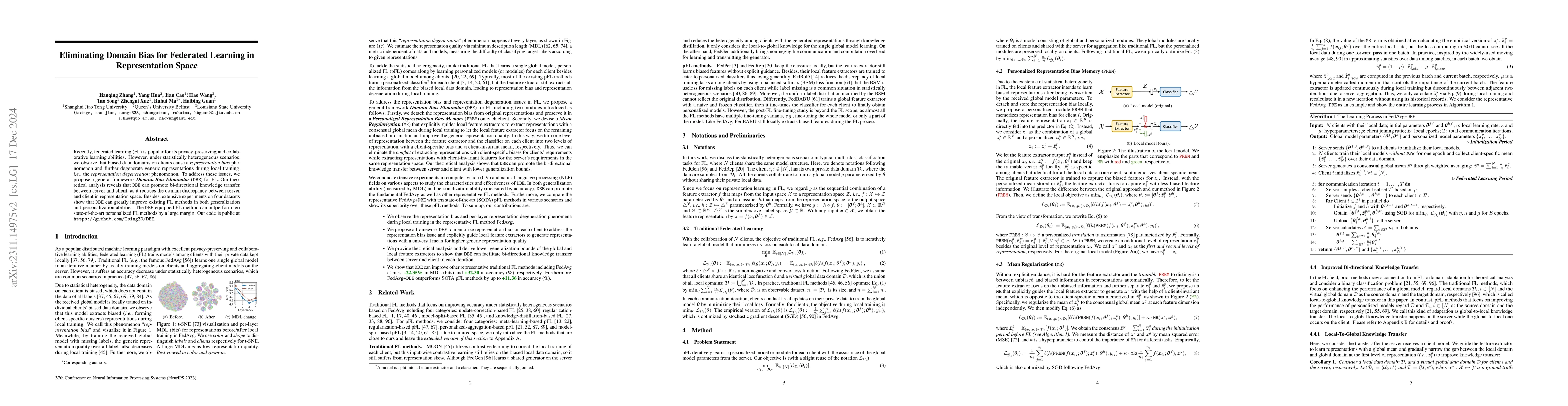 Thumbnail for Eliminating Domain Bias for Federated Learning in Representation Space
